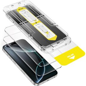 JETech Screen Protector for iPhone 16 Pro 6.3-Inch, 10-Second Super Easy Installation with One-Step Alignment Tray, Bubble-Free Tempered Glass Film, Case-Friendly, HD Clear, 2-Pack