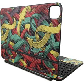 Carbon Fiber Skin Compatible with Apple Magic Keyboard for iPad Pro 11‑inch (M4) 2024 - Triadic Arrows - Premium 3M Vinyl Protective Decal Cover - Easy to Apply | Crafted in The USA by MightySkins