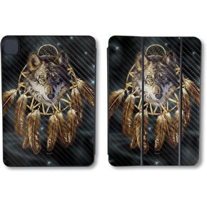 غلاف من ألياف الكربون متوافق مع Apple Smart Folio لجهاز iPad Pro 11 بوصة (M4) 2024 - Wolf Dreams - غطاء لاصق واقٍ من الفينيل 3M ممتاز - سهل الاستخدام | صُنع في الولايات المتحدة الأمريكية بواسطة MightySkins