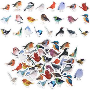 46PCS Watercolor Bird Stickers, Sparrow Cute Stickers Small Bird Sticker Vinyl Waterproof Decals Bird Stickers for Scrapbooking Laptop Envelope Water Bottles