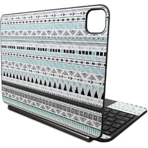 Carbon Fiber Skin Compatible with Apple Magic Keyboard for iPad Pro 11‑inch (M4) 2024 - Turquoise Tribal - Premium 3M Vinyl Protective Decal Cover - Easy to Apply | Crafted in The USA by MightySkins
