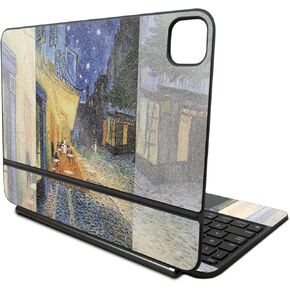 Glossy Glitter Skin Compatible with Apple Magic Keyboard for iPad Pro 11‑inch (M4) 2024 - Cafe Terrace at Night - 3M Vinyl Protective Decal Cover - Easy to Apply | Crafted in The USA by MightySkins
