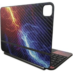 Carbon Fiber Skin Compatible with Apple Magic Keyboard for iPad Pro 11‑inch (M4) 2024 - Color Lightning - Premium 3M Vinyl Protective Decal Cover - Easy to Apply | Crafted in The USA by MightySkins