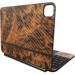 Carbon Fiber Skin Compatible with Apple Magic Keyboard for iPad Pro 11‑inch (M4) 2024 - Burning Up - Premium 3M Vinyl Protective Wrap Decal Cover - Easy to Apply | Crafted in The USA by MightySkins
