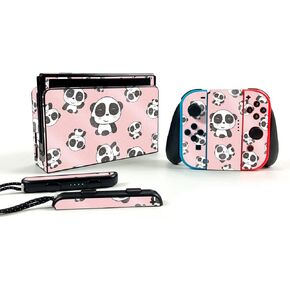 MightySkins Glossy Glitter Skin Compatible with Nintendo Switch OLED - Panda Hello | Protective, Durable High-Gloss Glitter Finish | Easy to Apply and Change Styles | Made in The USA