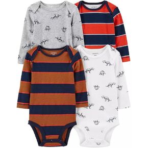 Carter's Baby Boys 4-Pack Long-Sleeve Original Bodysuits Solids