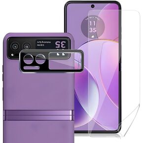 [2+2 Pack] Compatible with Motorola Razr 2023 Screen Protector + Camera Lens Protector, Anti-Scratch HD Clear No Bubble Soft TPU Screen Protector Protective Film for Motorola Razr 2023 6.9"