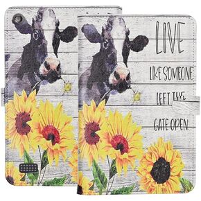 Case for Amazon Kindle Fire 7 2019/2017 Release 9th/7th Generation, PU Leather Folio Shell Stand Shell Protective TPU Back Cover, Bookshelf Cat