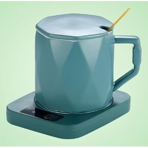 Coffee Mug Warmer with Cup, Coffee Warmer 55℃ Constant Temperature Thermostat Coaster Smart Cup Warmer for Heating Coffee, Beverage, Milk, Tea and Hot Chocolate (Pink)