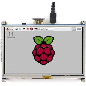 شاشة لمس مقاومة 5 بوصة 800480 HDMI واجهة Raspbian LCD متوافقة مع Raspberry Pi (Pi 2 3) موديل B B+ A+ وحدة نظام عرض صور الفيديو @XYGStudy