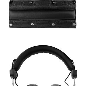 Geekria Protein Leather Headband Pad Replacement for Beyerdynamic DT440, DT660, DT770, DT860, DT990, DT990PRO Headphones, Head Cushion Pad Protector, Replacement Repair Part, Sweat Cover (Black)