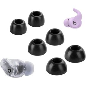 Memory Foam Tips for Beats Studio Buds+ / Fit Pro/Solo Buds Replacement Comfortable Eartips Earbuds Compatible with Beats Fit Pro/Studio Buds/Studio Buds + Black L/M/S 3 Pairs