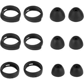 Ear Tips Replacement Eartips Earhooks Kit for Galaxy Buds Headphone Silicone Earbuds Wingtips Compatible with Samsung Galaxy Buds SM-R170 Headphone,Silicone Earbud Tips & Earhooks Black S M L