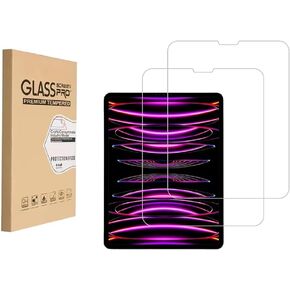 Design for Apple iPad Pro 12.9-inch 6th / 5th / 4th / 3rd Generation (2022/2021/2020/2018) Tempered Glass Screen Protector, Anti Scratch,Bubble Free,High Definition（2 Pack）