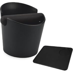HOMEE Coffee Knock Box with Silicone Coffee Tamper Mat, 4.8 Inch Shock-Absorbent Durable Barista Style Knock Box With Removable Knock Bar and Non-Slip Base, Equipped Anti-Slip Espresso Tamper Mat