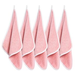 Large Bamboo Baby Washcloths Set - Soft Natural Baby Wipes for Delicate Skin - Absorbent Newborn Bath Face Towel (Pink)