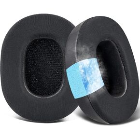 SOULWIT Cooling-Gel Replacement Earpads for Mpow H7 Bluetooth Headphones, Ear Pads Cushions with Ice Silk Fabric, Noise Isolation Foam - Black