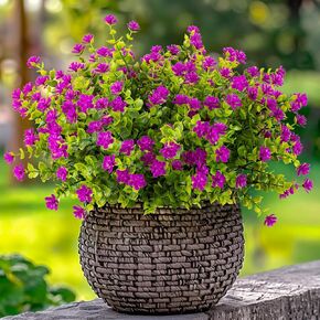 10Pcs Artificial Plants Outdoor, Fake Plants for Indoor,UV Resistant Faux Shrubs,Faux Plants for Home Decor