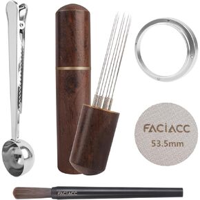 51mm Espresso Accessories Kit, Wdt Tool espresso, Dosing Funnel & Puck Screen Kit, 2 in 1 51mm Espresso Tamper & Coffee Spoon, Barista Kit, Espresso kit Stainless Steel 8pin Espresso Stirrer