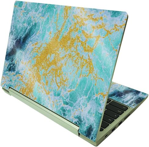 غلاف لامع لامع من MightySkins متوافق مع Lenovo IdeaPad Flex 3 Chromebook 2 في 1 11.6 بوصة (2021) - رخام المحيط | لمسة نهائية لامعة واقية ومتينة | سهل التطبيق | صنع في الولايات المتحدة الأمريكية in Saudi Arabia