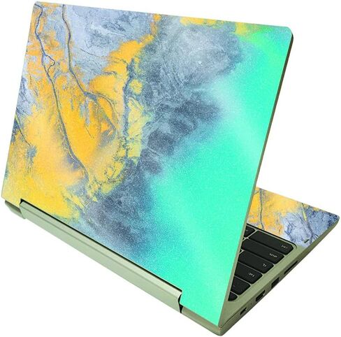 غلاف لامع لامع من MightySkins متوافق مع Lenovo IdeaPad Flex 3 Chromebook 2 في 1 11.6 بوصة (2021) - رخام المحيط | لمسة نهائية لامعة واقية ومتينة | سهل التطبيق | صنع في الولايات المتحدة الأمريكية in Saudi Arabia