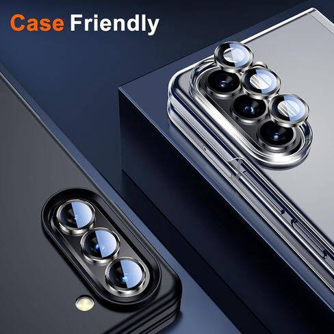 UniqueMe Compatible for Z Fold 5 camera lens protector, Titanium Military-Grade Protection, High Transmittance, Case Friendly, Scratch Resistant Camera Lens for Samsung Galaxy z fold 5,Black in Saudi Arabia