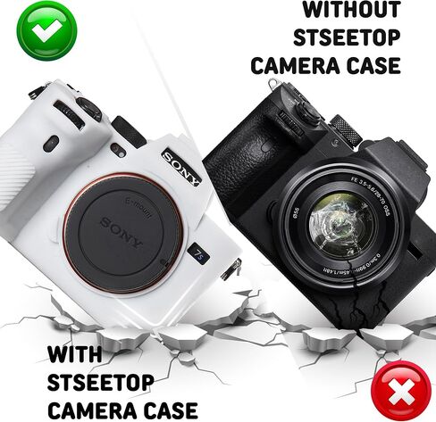Camera Case for Sony A7SIII A7siii A7S3- Protective Silicone DSLR Skin Cover, Detachable Cage, Shockproof, Dustproof (White) in Saudi Arabia