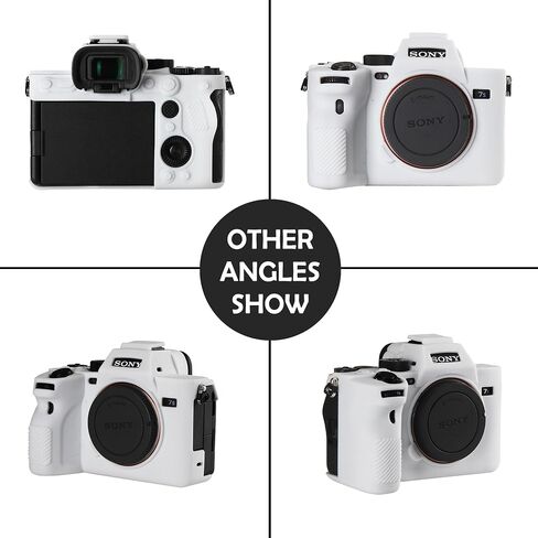 Camera Case for Sony A7SIII A7siii A7S3- Protective Silicone DSLR Skin Cover, Detachable Cage, Shockproof, Dustproof (White) in Saudi Arabia