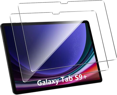 عبوتان متوافقتان مع واقي شاشة Samsung Galaxy Tab S10 Plus/S9 Plus/S8 Plus، تغطية كاملة لطبقة من الزجاج المقوى 9H، مقاومة عالية الوضوح للخدش، خالية من الفقاعات لواقي شاشة Samsung Galaxy Tab S9 Plus in Kuwait