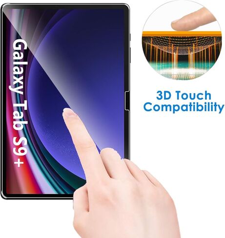 عبوتان متوافقتان مع واقي شاشة Samsung Galaxy Tab S10 Plus/S9 Plus/S8 Plus، تغطية كاملة لطبقة من الزجاج المقوى 9H، مقاومة عالية الوضوح للخدش، خالية من الفقاعات لواقي شاشة Samsung Galaxy Tab S9 Plus in Kuwait