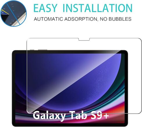 عبوتان متوافقتان مع واقي شاشة Samsung Galaxy Tab S10 Plus/S9 Plus/S8 Plus، تغطية كاملة لطبقة من الزجاج المقوى 9H، مقاومة عالية الوضوح للخدش، خالية من الفقاعات لواقي شاشة Samsung Galaxy Tab S9 Plus in Kuwait