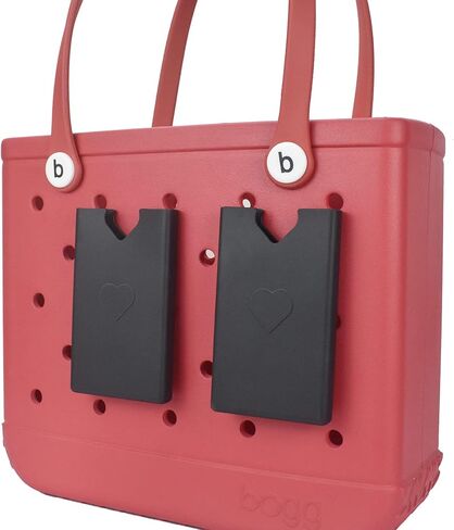 Phone Holder Charm Accessory Compatible with Beach Bags, Phone Case Wallet Holder Insert Accessory for Tote Bags, Keep Your Phone Within Easy Reach (Black, 2 Pieces) in Saudi Arabia