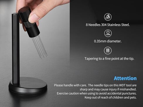 Magnetic WDT Tool Espresso,espresso distribution tool with 0.35MM Needles,Adjustable Espresso Stirrer for Barista,Premium Espresso Accessories(8 Replacement Needle) in Saudi Arabia