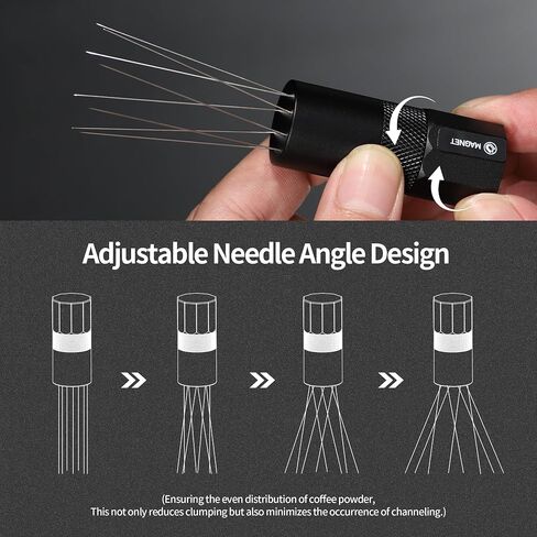 Magnetic WDT Tool Espresso,espresso distribution tool with 0.35MM Needles,Adjustable Espresso Stirrer for Barista,Premium Espresso Accessories(8 Replacement Needle) in Saudi Arabia