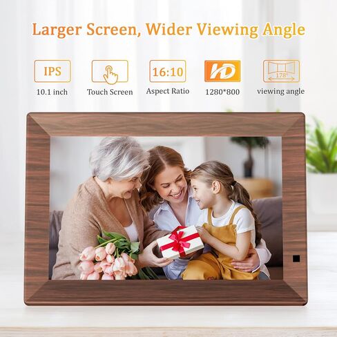 إطار صور رقمي واي فاي مقاس 10.1 بوصة، إطار صور سحابي ذكي مع مساحة تخزين 64 جيجابايت، إعداد سهل لمشاركة الصور أو مقاطع الفيديو عبر تطبيق Biufarme، تدوير تلقائي in Kuwait