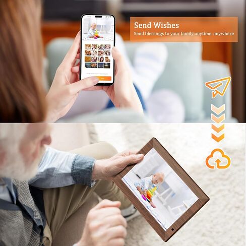 إطار صور رقمي واي فاي مقاس 10.1 بوصة، إطار صور سحابي ذكي مع مساحة تخزين 64 جيجابايت، إعداد سهل لمشاركة الصور أو مقاطع الفيديو عبر تطبيق Biufarme، تدوير تلقائي in Kuwait