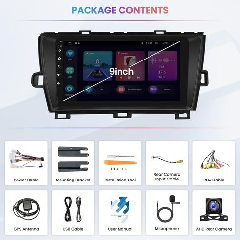 2 + 64G لـ 2010-2015 Toyota Prius Android Car Stereo 9 بوصة تعمل باللمس راديو السيارة اللاسلكي Carplay Android Auto دعم GPS Navigation WiFi Bluetooth FM EQ كاميرا احتياطية in Saudi Arabia