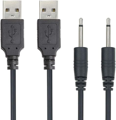 سلك محول USB 2.5 ملم بديل كابل شحن DC كابل شحن USB سريع - (أسود 2 حزمة) in Saudi Arabia