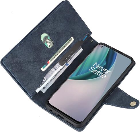 حافظة هاتف Asuwish لهاتف OnePlus Nord N10 5G وغطاء محفظة وواقي شاشة من الزجاج المقسى وحامل بطاقة الائتمان من الجلد وحامل خلية One Plus N 10 G5 1 Plus 10N 1plus One+ 1+ N105G للنساء والرجال باللون الأزرق in Saudi Arabia
