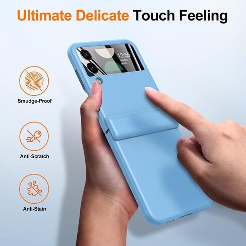 حافظة لهاتف Samsung Z Flip 4: حماية مفصلات زنبركية وواقي عدسة الكاميرا ومفتاح معدني ومفتاح حماية نحيف مضاد للصدمات لهاتف Galaxy Z-Flip4 5G (أسود لامع) in Saudi Arabia