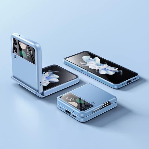 حافظة لهاتف Samsung Z Flip 4: حماية مفصلات زنبركية وواقي عدسة الكاميرا ومفتاح معدني ومفتاح حماية نحيف مضاد للصدمات لهاتف Galaxy Z-Flip4 5G (أسود لامع) in Saudi Arabia
