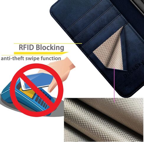 for Google Pixel 7 Pro Genuine Leather Wallet case 【RFID Blocking】【4 Credit Card Holder】【Real Leather】 Flip Folio Book Phone case Protective Cover Women Men for Pixel 7Pro case Dark Blue in Saudi Arabia