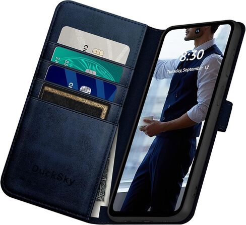 for Google Pixel 7 Pro Genuine Leather Wallet case 【RFID Blocking】【4 Credit Card Holder】【Real Leather】 Flip Folio Book Phone case Protective Cover Women Men for Pixel 7Pro case Dark Blue in Saudi Arabia