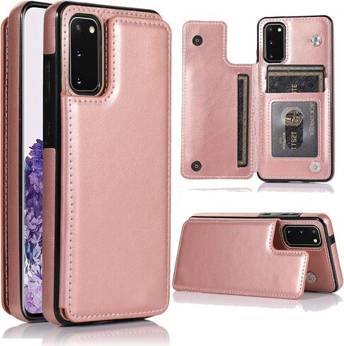 ZYZX Samsung Galaxy S10 Lite (2020) Cash Wallet Case, Galaxy M80S PU Leather Kickstand Card Holder Slots Case Double Clasp and Durable Shockproof Phone Cover for Samsung Galaxy A91 Pink-SK in Kuwait