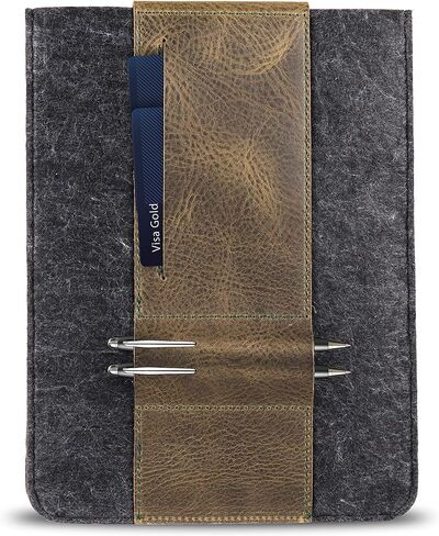 MegaGear Genuine Leather Tablet Sleeve Case for iPad Pro 11 inches, All Generations iPad Air & iPad (Camel, 12.9 Inch) in Kuwait