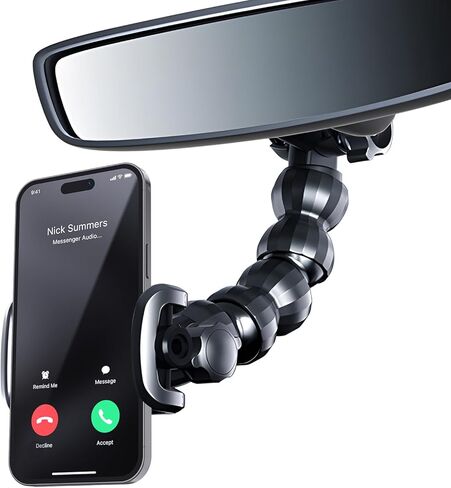 حامل هاتف بمرآة الرؤية الخلفية من SOOPII، مشبك هاتف قابل للدوران وقابل للسحب وتعديل متعدد الزوايا لهاتف lPhone15 وGalaxyS24 والمزيد من الأجهزة مقاس 4-7 بوصة in Kuwait