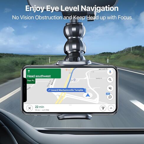 حامل هاتف بمرآة الرؤية الخلفية من SOOPII، مشبك هاتف قابل للدوران وقابل للسحب وتعديل متعدد الزوايا لهاتف lPhone15 وGalaxyS24 والمزيد من الأجهزة مقاس 4-7 بوصة in Kuwait