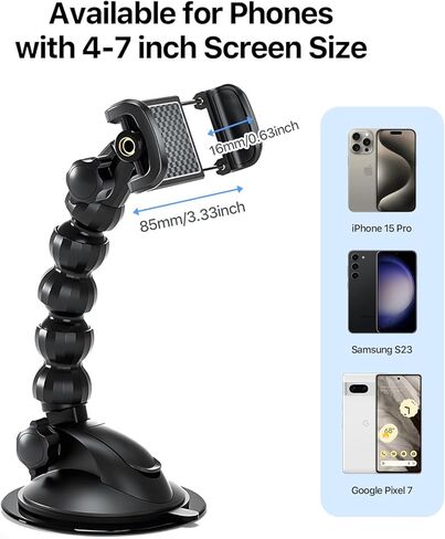 حامل هاتف بمرآة الرؤية الخلفية من SOOPII، مشبك هاتف قابل للدوران وقابل للسحب وتعديل متعدد الزوايا لهاتف lPhone15 وGalaxyS24 والمزيد من الأجهزة مقاس 4-7 بوصة in Kuwait