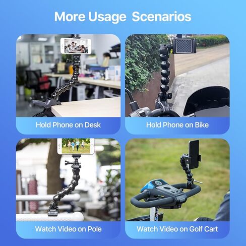 حامل هاتف بمرآة الرؤية الخلفية من SOOPII، مشبك هاتف قابل للدوران وقابل للسحب وتعديل متعدد الزوايا لهاتف lPhone15 وGalaxyS24 والمزيد من الأجهزة مقاس 4-7 بوصة in Kuwait