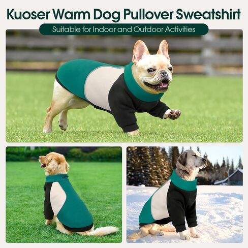 Kuoser Dog Sweatshirt, Dog Fleece Sweater Warm Dog Winter Coat Cold Weather Dog Clothes Boy Girl Dog Sweaters for Small Medium Large Size Dogs Pet Puppy Pullover Sweatshirt with Reflective Stripes in Saudi Arabia